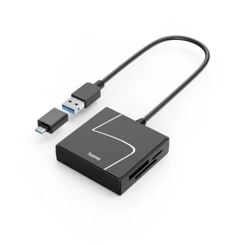 Czytnik kart Hama 00200148 USB 3.2 Gen 1 (3.1 Gen 1) Type-A/Type-C Czarny