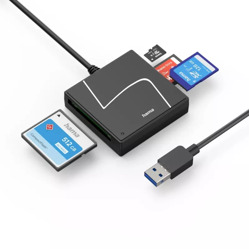 Czytnik kart Hama 00200148 USB 3.2 Gen 1 (3.1 Gen 1) Type-A/Type-C Czarny