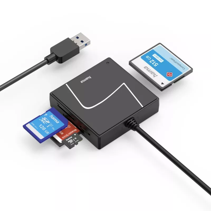 Czytnik kart Hama 00200148 USB 3.2 Gen 1 (3.1 Gen 1) Type-A/Type-C Czarny