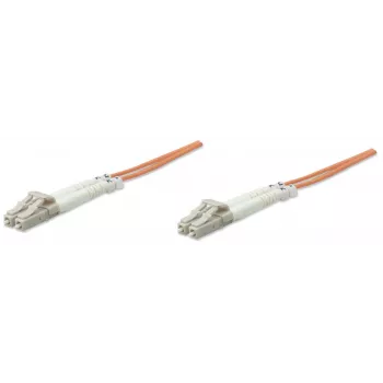 Intellinet światłowodowy kabel krosowy, OM2, LC/LC, 5 m, pomarańczowy, dupleks, wielomodowy, 50/125 µm, LSZH, włókno, dożywotnia gwarancja