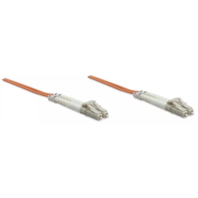 Intellinet światłowodowy kabel krosowy, OM2, LC/LC, 5 m, pomarańczowy, dupleks, wielomodowy, 50/125 µm, LSZH, włókno, dożywotnia gwarancja