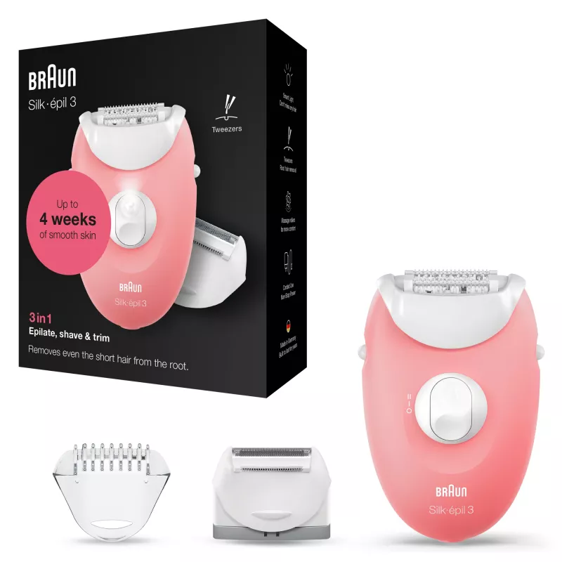Braun Silk-epil 3-277 epilator, biały/pink