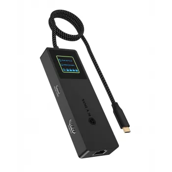 ICY BOX Spade Dock 4038, 7-w-1 stacja dokująca z wyświetlaczem LCD i PD 100 W