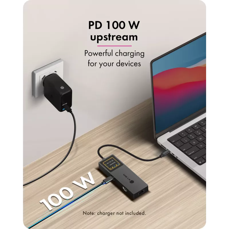 ICY BOX Spade Dock 4038, 7-w-1 stacja dokująca z wyświetlaczem LCD i PD 100 W