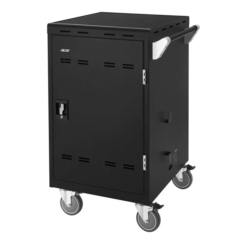 Acer E32c+ - Wózek ładujący 32 gniazda (wtyczka UK), Przenośny wózek do zarządzania urządzeniami, Czarny, Podłogowy, 2,6 cm, 39,5 cm, 30,1 cm
