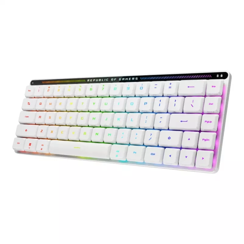 Klawiatura ASUS ROG Falchion RX Low Profile Gaming USB + RF Wireless + Bluetooth Biała