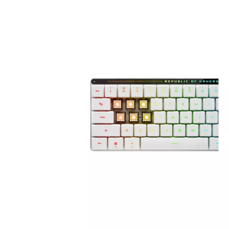 Klawiatura ASUS ROG Falchion RX Low Profile Gaming USB + RF Wireless + Bluetooth Biała