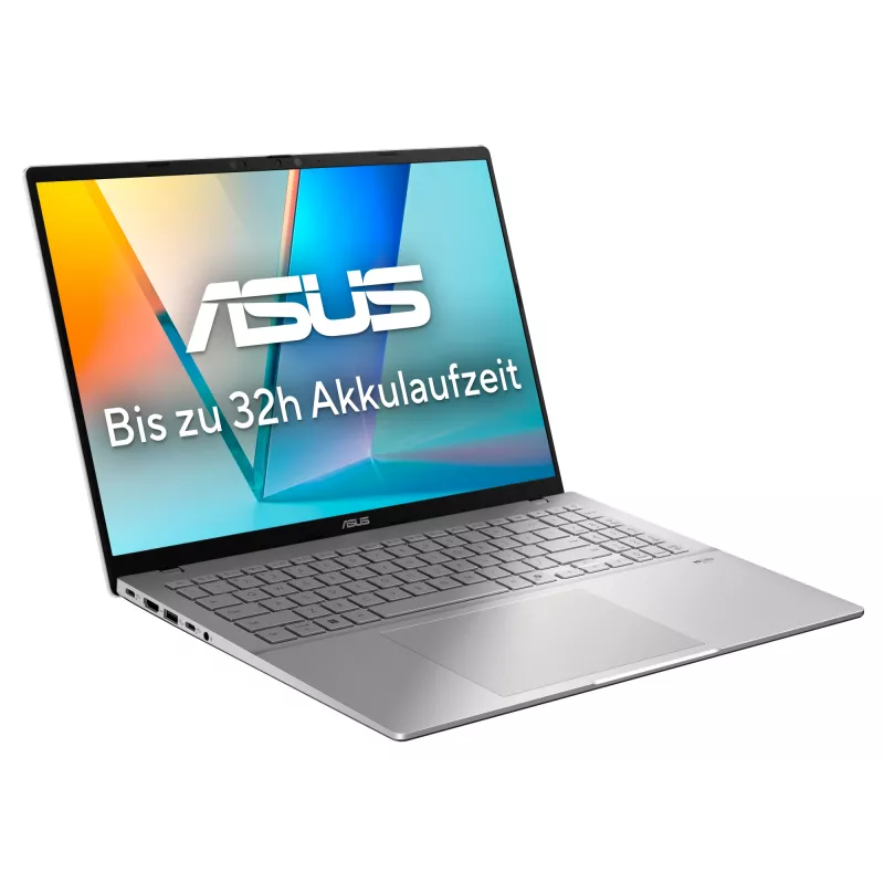ASUS Vivobook S16 S3607QA-SH095W Copilot+ PC Snapdragon X1-26-100 Laptop 40,6 cm (16 cali) WUXGA 16 GB LPDDR5x-SDRAM 1 TB SSD Wi-Fi 6E (802.11ax) Windows 11 Home German srebrny