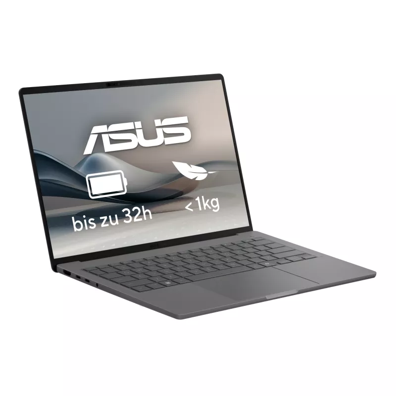 ASUS Zenbook A14 UX3407QA-QD496W Copilot+ PC Snapdragon X1-26-100 Laptop 35,6 cm (14 inch) WUXGA 32 GB LPDDR5x-SDRAM 1 TB SSD Wi-Fi 6E (802.11ax) Windows 11 Home German szary