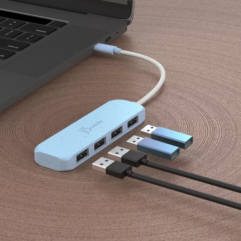 j5create Ekologiczny Hub USB-C na 4 porty Type-A Gen 2