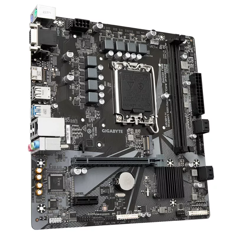 GIGABYTE H610M H płyta główna - obsługa procesorów Intel Core 14. generacji, 6+1+1 hybrydowy cyfrowy VRM, do 5600 MHz DDR4 (OC), 1x PCIe 3.0 M.2, LAN GbE, USB 3.2 Gen 1