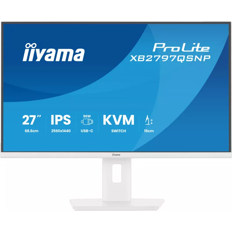 iiyama ProLite XB2797QSNP-W1 27-calowy monitor komputerowy IPS LCD 68,6 cm (27 cali) 2560 x 1440 pikseli Quad HD Biały