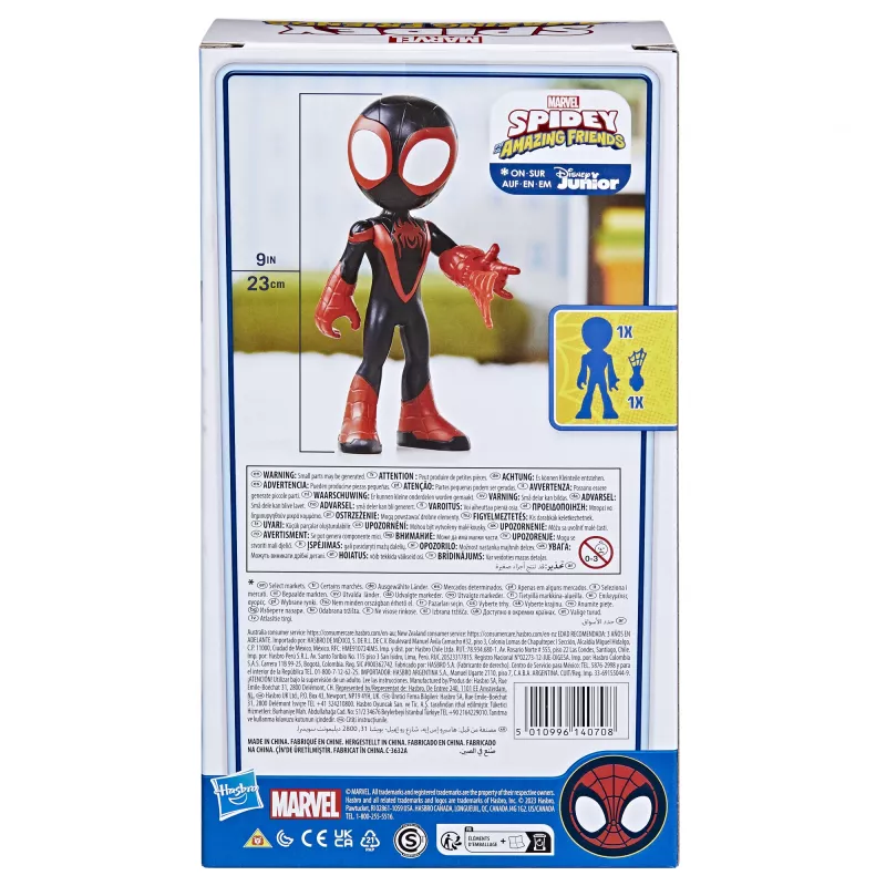 Marvel Spidey i super-kumple Supersized Miles Morales. Zalecany wiek (min.): 3 lat(a), Kolor produktu: Wielokolorowy, Materiał: Plastik