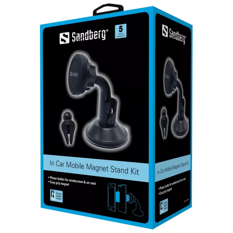 Sandberg In Car Mobile Magnet Stand Kit, Telefon, Uchwyt pasywny, Samochód, Czarny