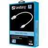 Sandberg MicroUSB Sync/ChargeCable 0,2 m, 0,2 m, USB A, Micro-USB B, USB 2.0, Biały