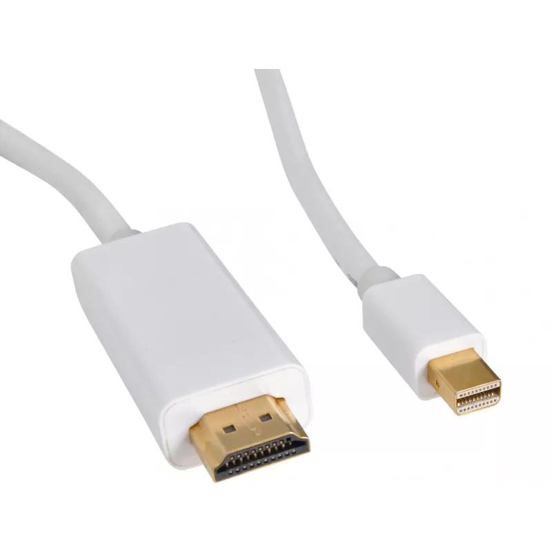 Sandberg MiniDP 1.2 > HDMI 4K 2m, 2 m, Kabel Mini DisplayPort na HDMI, Wtyk męski, Wtyk męski, Biały