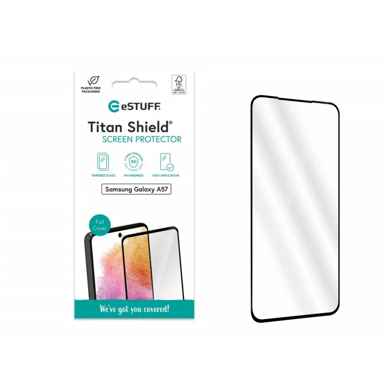 eSTUFF Samsung Galaxy A57 Szkło hartowane Full Cover. Ochrona ekranu. Titan Shield 1 szt.