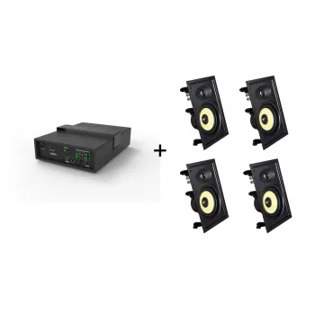 Vivolink Audiopack Subwoofer + 4 x premium in-wall speakers - (Limited Bundle Pack Offer) Czarny Wired 110 W