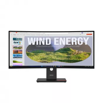 Monitor Lenovo ThinkVision T34WD-40, 86,4 cm (34 cale), 3440 x 1440 pikseli, Wide Quad HD, LED, 6 ms, czarny