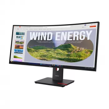 Monitor Lenovo ThinkVision T34WD-40, 86,4 cm (34 cale), 3440 x 1440 pikseli, Wide Quad HD, LED, 6 ms, czarny