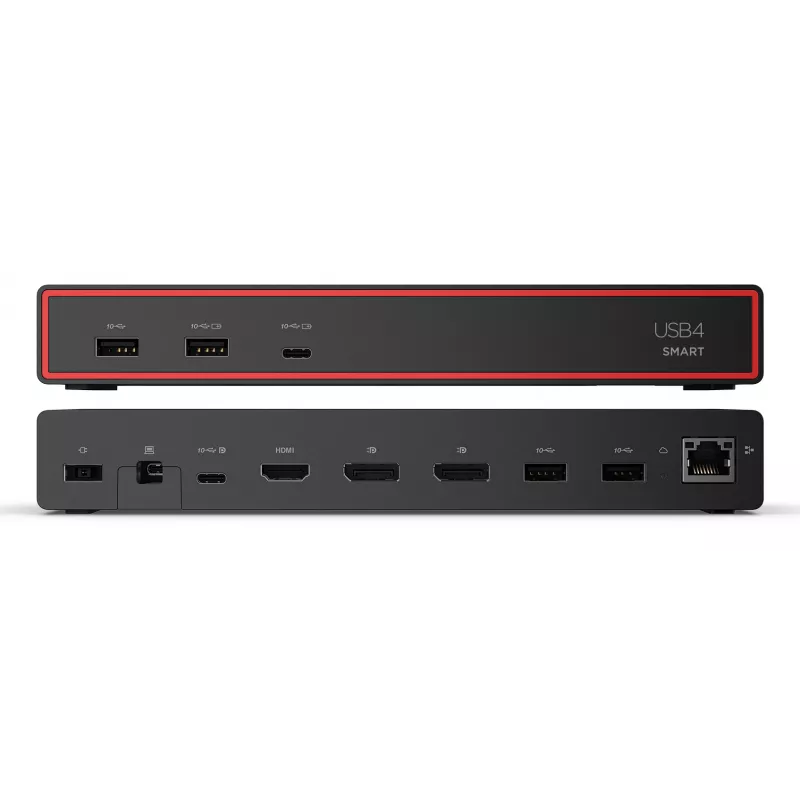 Lenovo ThinkPad USB4 Smart Dock 5500 z zasilaczem 135 W, przewodowa, czarna