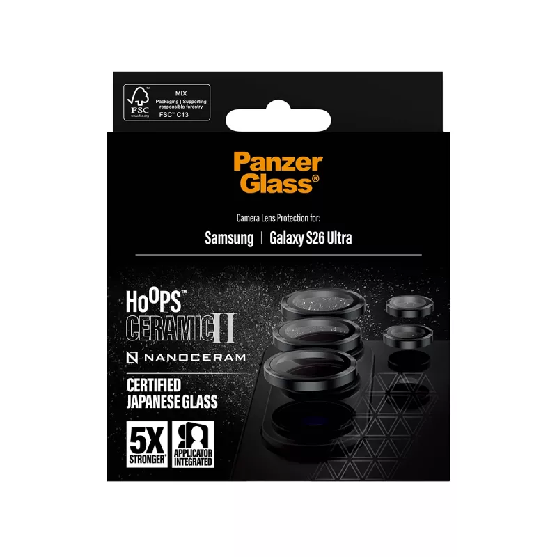 PanzerGlass ® Hoops® Ceramic II Camera Lens Protector Samsung Galaxy S26 Ultra