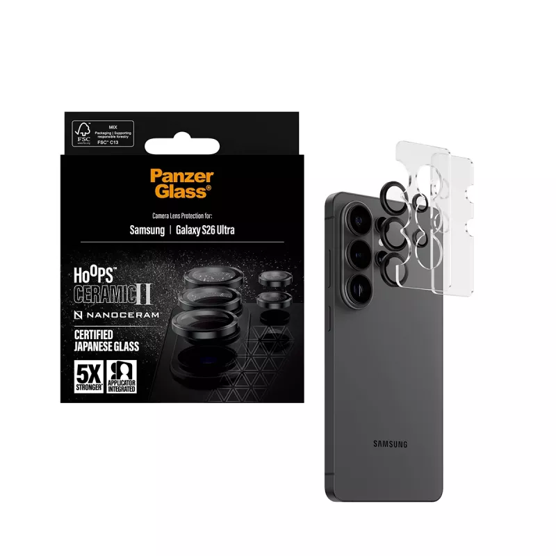 PanzerGlass ® Hoops® Ceramic II Camera Lens Protector Samsung Galaxy S26 Ultra