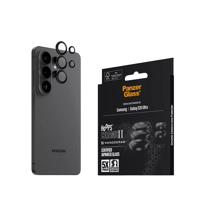 PanzerGlass ® Hoops® Ceramic II Camera Lens Protector Samsung Galaxy S26 Ultra
