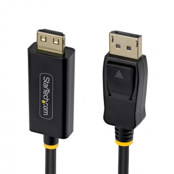 StarTech.com 2 m adapter kablowya DisplayPort na HDMI z chwytliwymi złączami, 4K 60 Hz, HDR, jednokierunkowy konwerter wideo DP na HDMI, komputer stacjonarny DP na monitor HDMI