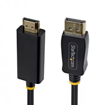 StarTech.com 2 m adapter kablowya DisplayPort na HDMI z chwytliwymi złączami, 4K 60 Hz, HDR, jednokierunkowy konwerter wideo DP na HDMI, komputer stacjonarny DP na monitor HDMI