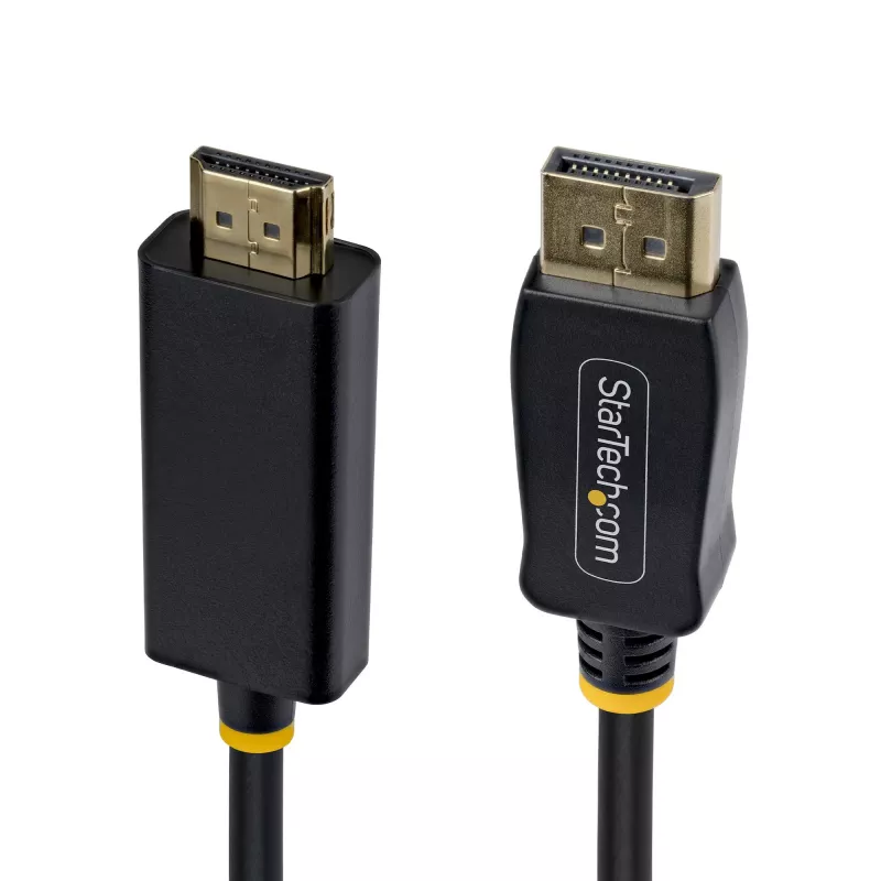StarTech.com 2 m adapter kablowya DisplayPort na HDMI z chwytliwymi złączami, 4K 60 Hz, HDR, jednokierunkowy konwerter wideo DP na HDMI, komputer stacjonarny DP na monitor HDMI