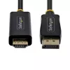 StarTech.com 2 m adapter kablowya DisplayPort na HDMI z chwytliwymi złączami, 4K 60 Hz, HDR, jednokierunkowy konwerter wideo DP na HDMI, komputer stacjonarny DP na monitor HDMI