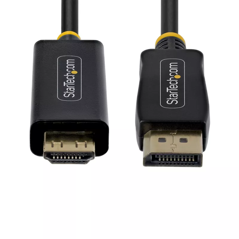 StarTech.com 2 m adapter kablowya DisplayPort na HDMI z chwytliwymi złączami, 4K 60 Hz, HDR, jednokierunkowy konwerter wideo DP na HDMI, komputer stacjonarny DP na monitor HDMI