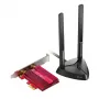 TP-Link AX3000 Wi-Fi 6 Bluetooth 5.0 PCIe Adapter, wewnętrzny, bezprzewodowy, PCI Express, WLAN / Bluetooth, 2402 Mbit/s, czarny, czerwony