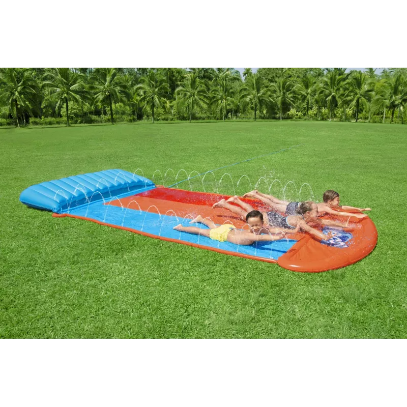 Bestway H2OGO! Potrójna zjeżdżalnia wodna z rampą Tsunami Splash 4,88 m