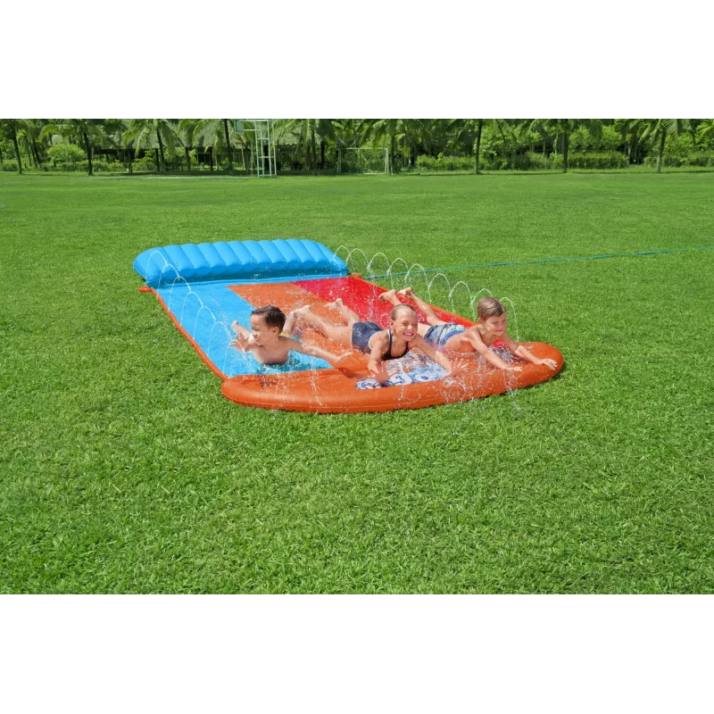 Bestway H2OGO! Potrójna zjeżdżalnia wodna z rampą Tsunami Splash 4,88 m