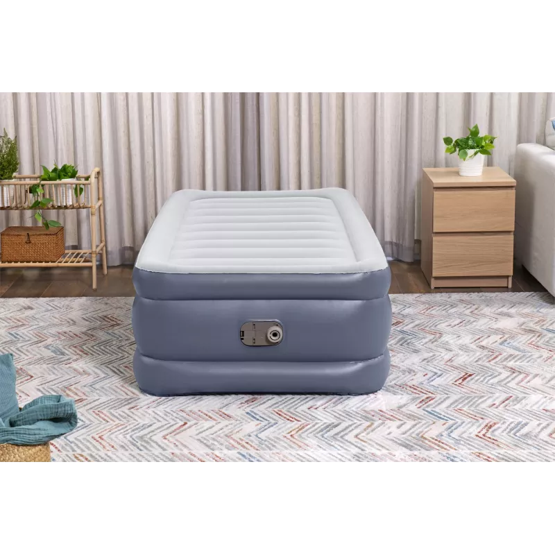 Bestway Tritech Air Mattress Twin z wbudowaną pompą AC i powłoką antybakteryjną 1,91 m x 97 cm x 51 cm