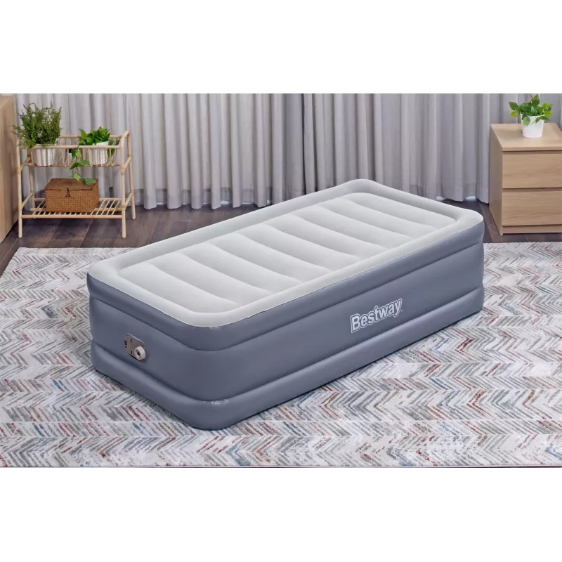 Bestway Tritech Air Mattress Twin z wbudowaną pompą AC i powłoką antybakteryjną 1,91 m x 97 cm x 51 cm