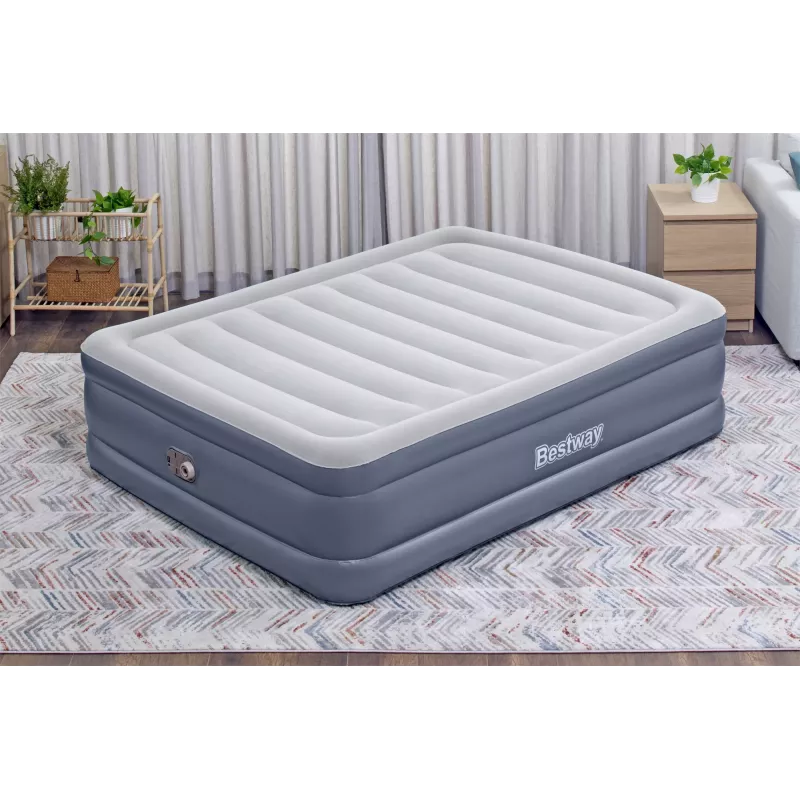 Materac powietrzny Bestway Tritech Queen z wbudowaną pompą AC i powłoką antybakteryjną 2,03 m x 1,52 m x 51 cm