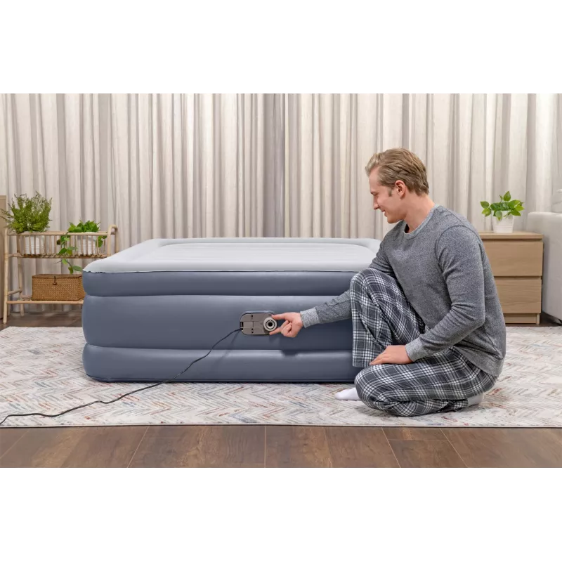Materac powietrzny Bestway Tritech Queen z wbudowaną pompą AC i powłoką antybakteryjną 2,03 m x 1,52 m x 51 cm