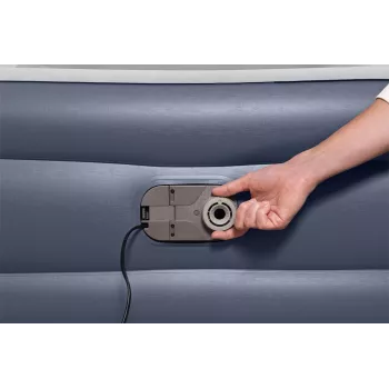 Bestway Tritech SleekFlow Air Mattress z zagłówkiem Queen z wbudowaną pompą AC i powłoką antybakteryjną 2,26 m x 1,52 m x 84 cm