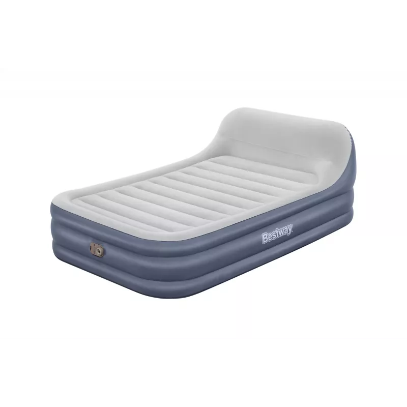 Bestway Tritech SleekFlow Air Mattress z zagłówkiem Queen z wbudowaną pompą AC i powłoką antybakteryjną 2,26 m x 1,52 m x 84 cm