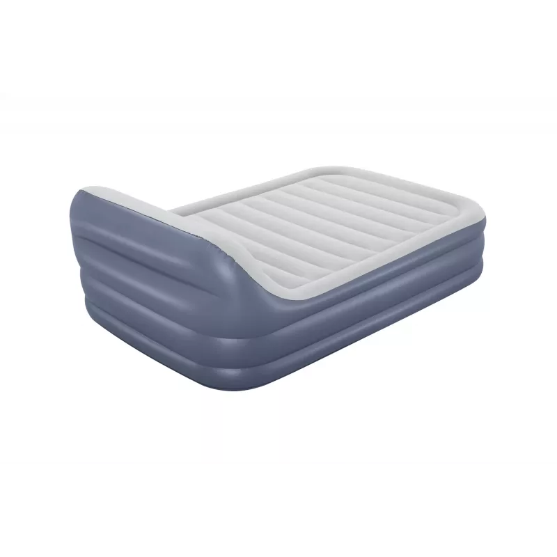 Bestway Tritech SleekFlow Air Mattress z zagłówkiem Queen z wbudowaną pompą AC i powłoką antybakteryjną 2,26 m x 1,52 m x 84 cm