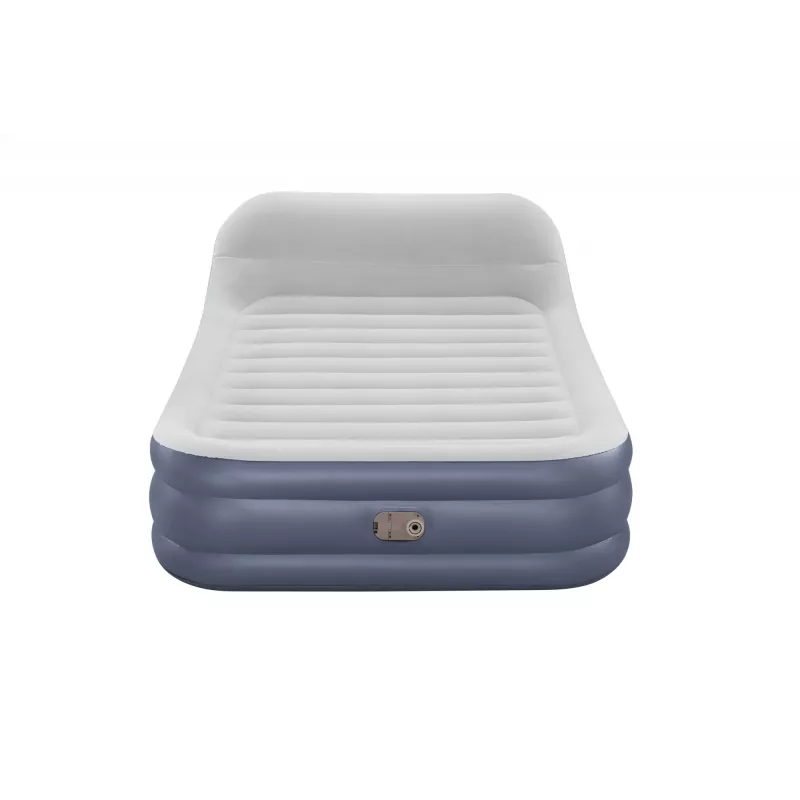 Bestway Tritech SleekFlow Air Mattress z zagłówkiem Queen z wbudowaną pompą AC i powłoką antybakteryjną 2,26 m x 1,52 m x 84 cm