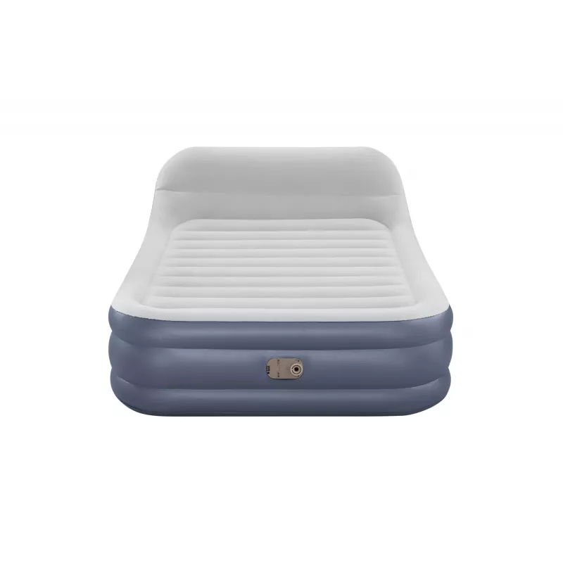 Bestway Tritech SleekFlow Air Mattress z zagłówkiem Queen z wbudowaną pompą AC i powłoką antybakteryjną 2,26 m x 1,52 m x 84 cm
