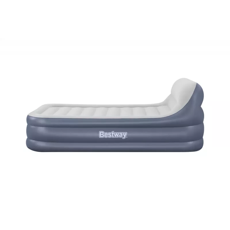 Bestway Tritech SleekFlow Air Mattress z zagłówkiem Queen z wbudowaną pompą AC i powłoką antybakteryjną 2,26 m x 1,52 m x 84 cm