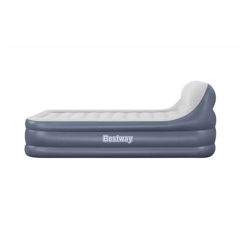 Bestway Tritech SleekFlow Air Mattress z zagłówkiem Queen z wbudowaną pompą AC i powłoką antybakteryjną 2,26 m x 1,52 m x 84 cm