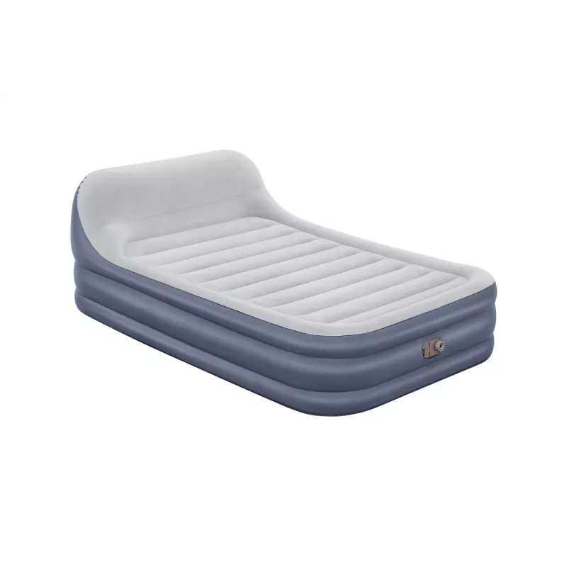 Bestway Tritech SleekFlow Air Mattress z zagłówkiem Queen z wbudowaną pompą AC i powłoką antybakteryjną 2,26 m x 1,52 m x 84 cm