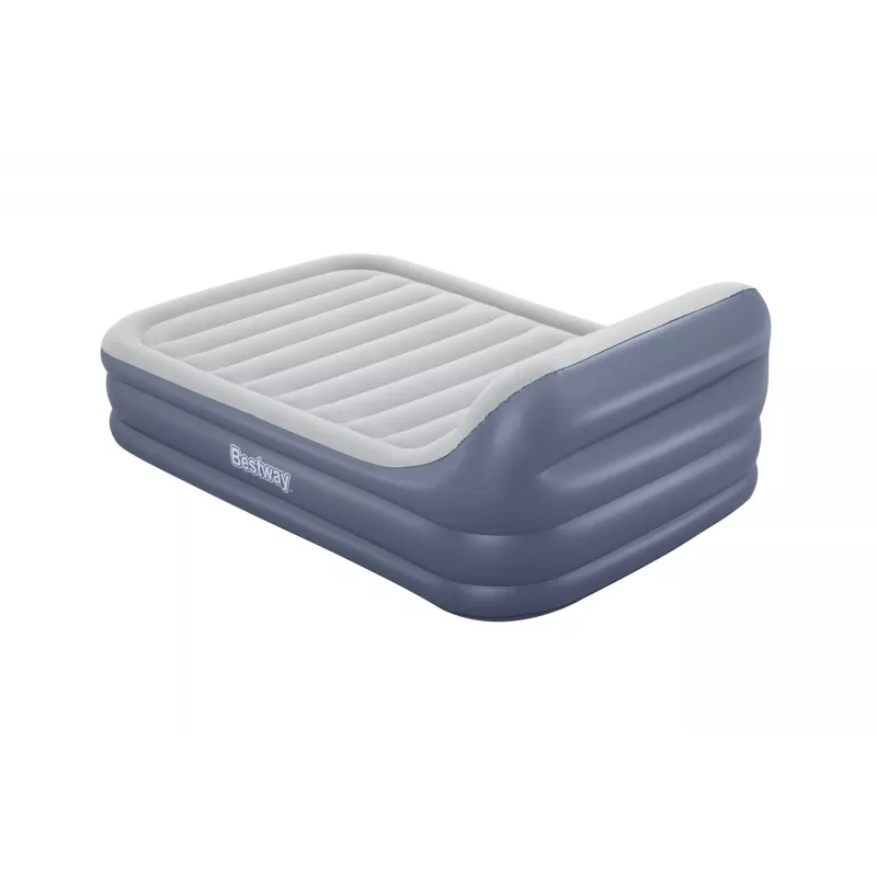 Bestway Tritech SleekFlow Air Mattress z zagłówkiem Queen z wbudowaną pompą AC i powłoką antybakteryjną 2,26 m x 1,52 m x 84 cm