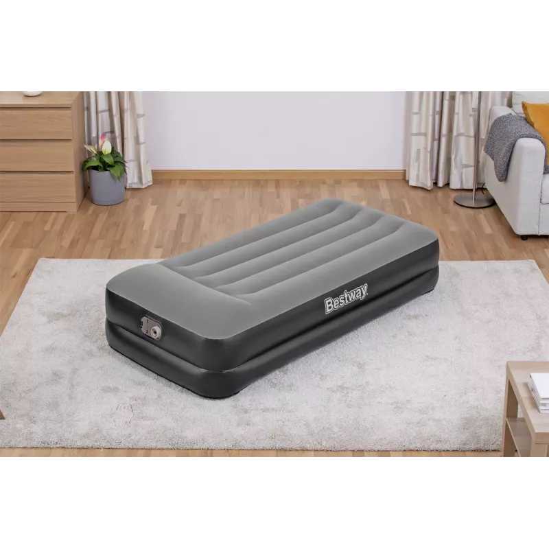 Najlepszy materac powietrzny Tritech Twin z wbudowaną pompką AC i powłoką antybakteryjną 1,91 m x 97 cm x 46 cm